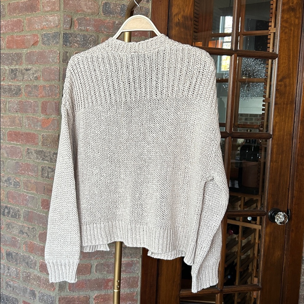 360 Sweater  Open-Front Cardigan silk/linen blend Dune NWOT - Picture 5 of 5